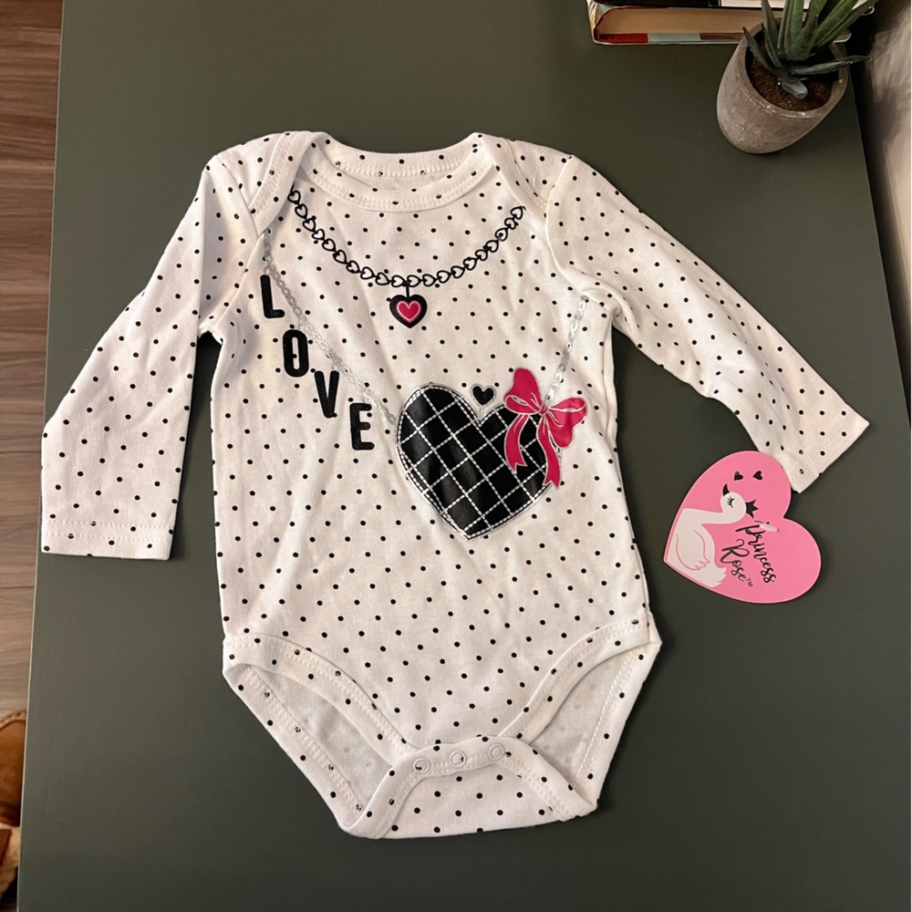 Princess Rose by Duck Duck Goose New York - Polka Dot Baby Onesie 3-6 month